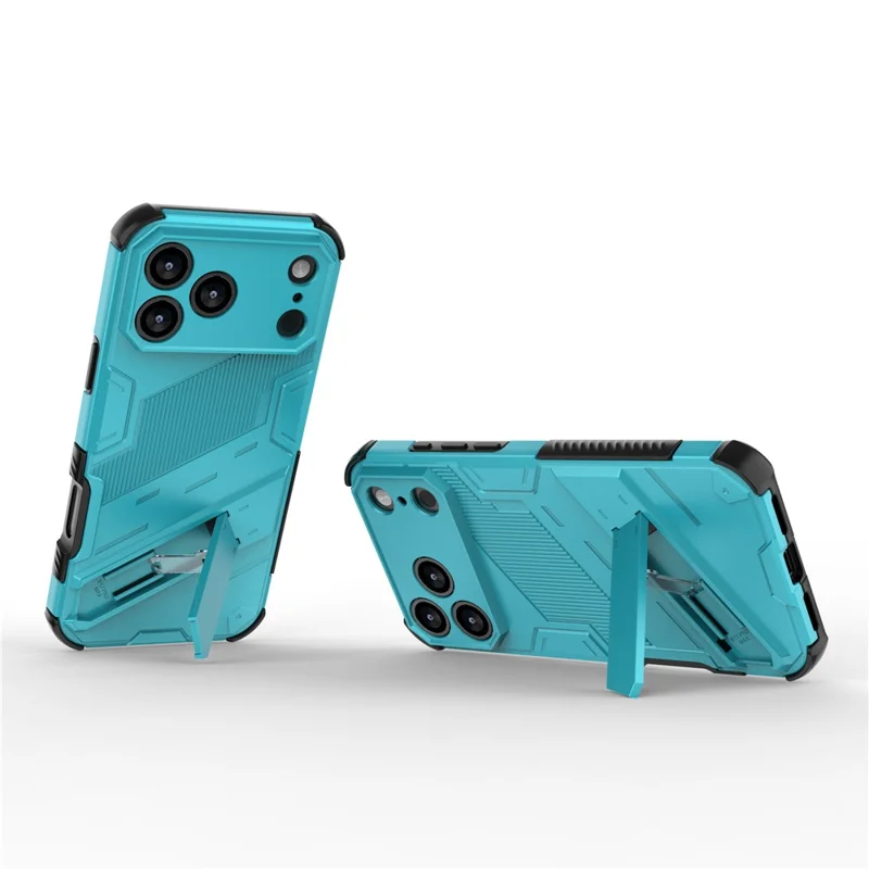 Für iPhone 17 Pro Max Hülle PC + TPU Stoßfeste Handyhülle mit Ständer - Babyblau