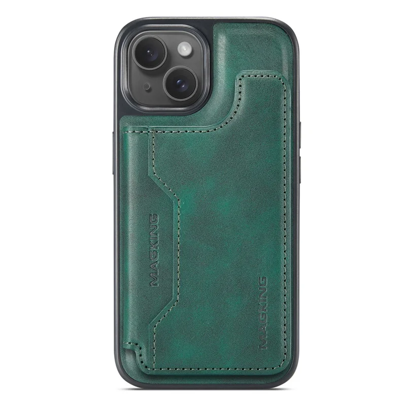 MAGKING K3 Series For iPhone 14 Case Compatible with MagSafe Wallet PC + TPU + PU Phone Cover - Green