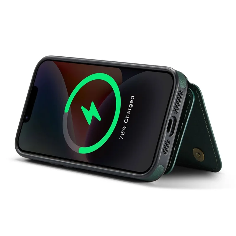 MAGKING K3 Series For iPhone 14 Case Compatible with MagSafe Wallet PC + TPU + PU Phone Cover - Green