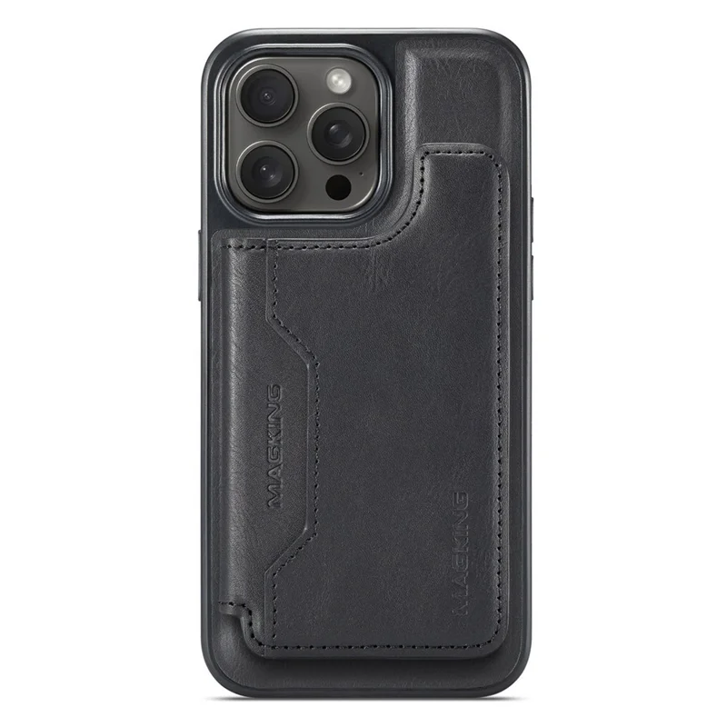 MAGKING K3 Series Étui pour iPhone 14 Pro Compatible avec Portefeuille MagSafe PC + TPU + PU - Noir