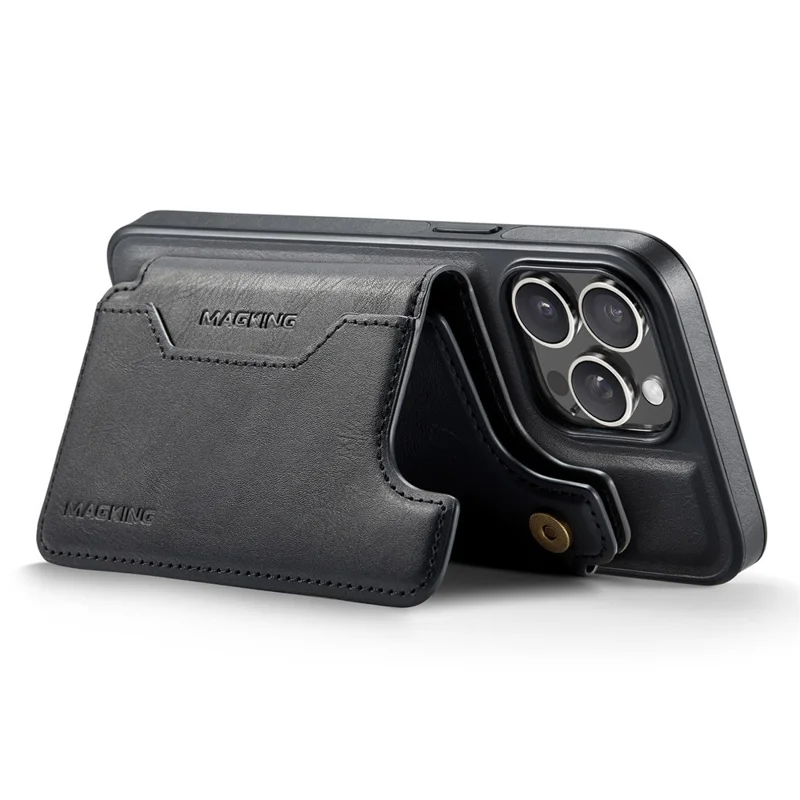 MAGKING K3 Series Étui pour iPhone 14 Pro Compatible avec Portefeuille MagSafe PC + TPU + PU - Noir
