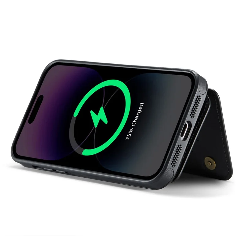 MAGKING K3 Series Étui pour iPhone 14 Pro Compatible avec Portefeuille MagSafe PC + TPU + PU - Noir