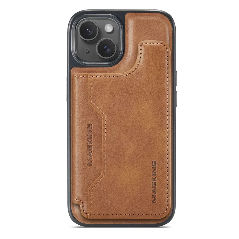 MAGKING K3 Series For iPhone 13 Case Compatible with MagSafe Wallet PC + TPU + PU Phone Cover - Brown