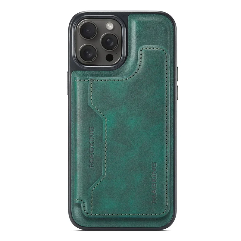 MAGKING K3 Series For iPhone 13 Pro Case Compatible with MagSafe Wallet PC + TPU + PU Phone Cover - Green
