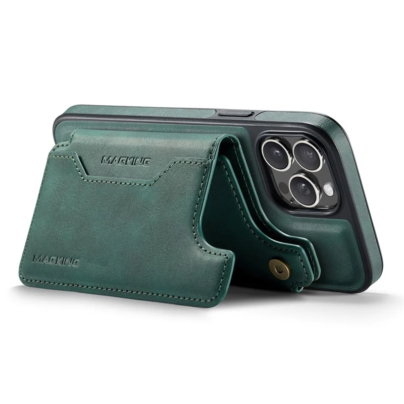 MAGKING K3 Series For iPhone 13 Pro Case Compatible with MagSafe Wallet PC + TPU + PU Phone Cover - Green