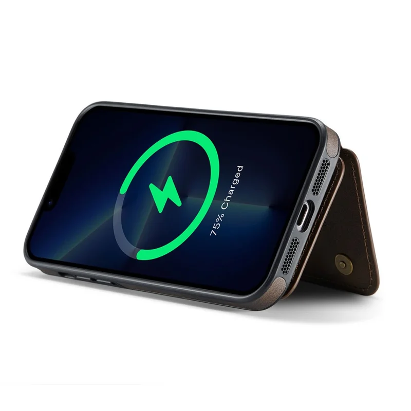 Étui MAGKING K3 Série pour iPhone 13 Pro Max Compatible avec Portefeuille MagSafe PC + TPU + PU - Café