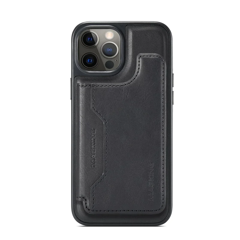 MAGKING K3 Series Чехол для iPhone 12 Pro, совместимый с MagSafe Wallet, PC + TPU + PU - Черный