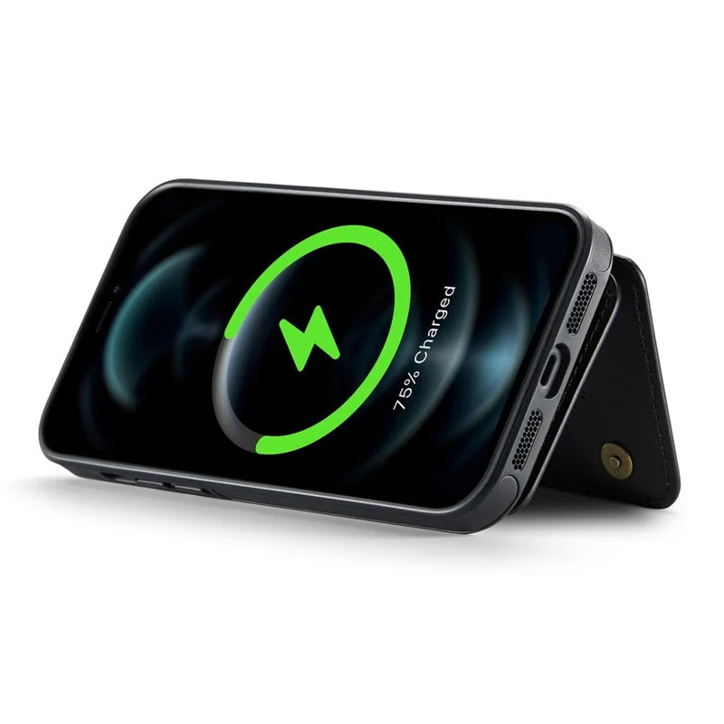 MAGKING K3 Series Чехол для iPhone 12 Pro, совместимый с MagSafe Wallet, PC + TPU + PU - Черный
