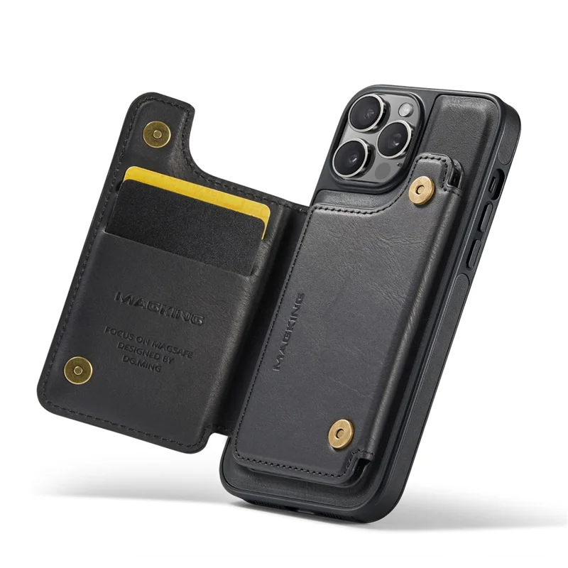 MAGKING K3 Series Чехол для iPhone 12 Pro, совместимый с MagSafe Wallet, PC + TPU + PU - Черный