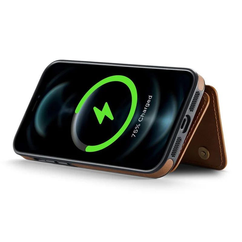 Étui MAGKING K3 Series pour iPhone 12 Pro Max Compatible avec Portefeuille MagSafe, Coque de Téléphone PC + TPU + PU - Marron