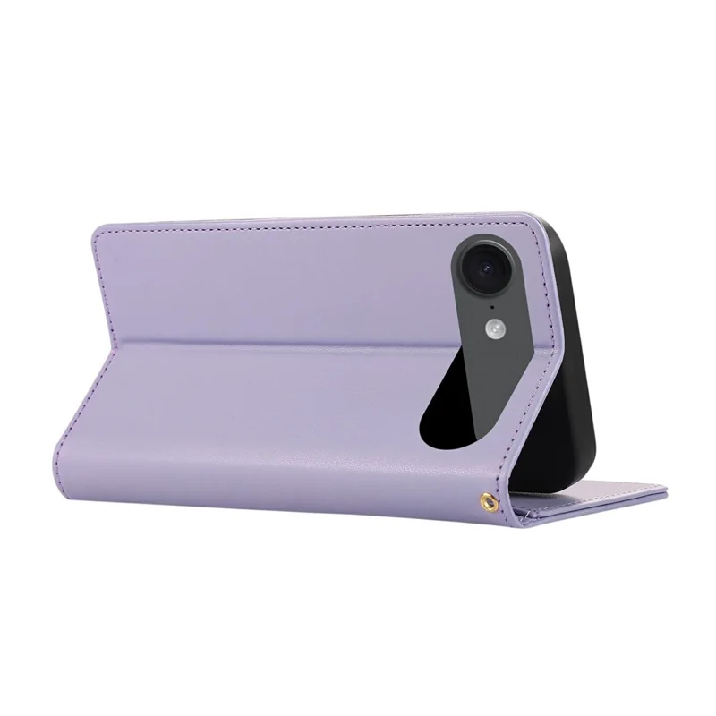 Custodia Air per iPhone 17 con Portafoglio Antirapina RFID, Supporto e Cover in Pelle a Rombi con Cinturino da Polso - Viola