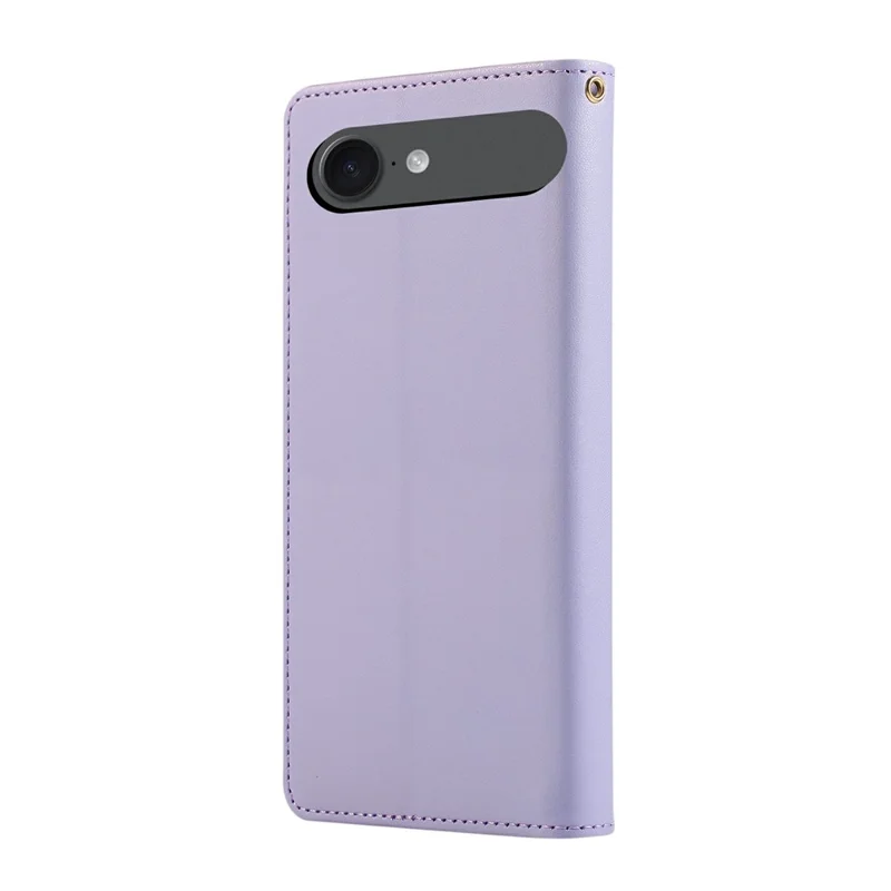 Custodia Air per iPhone 17 con Portafoglio Antirapina RFID, Supporto e Cover in Pelle a Rombi con Cinturino da Polso - Viola
