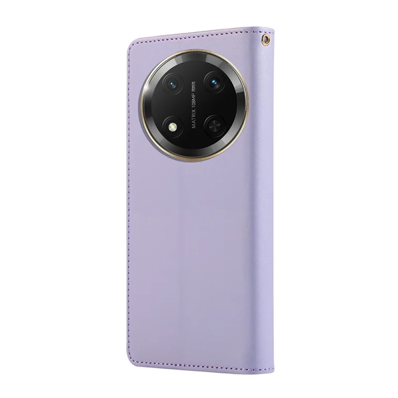 Étui de téléphone pour Honor X60 Pro 5G / X9c 5G / Magic7 Lite 5G Portefeuille Bloquant RFID avec Support et Housse en Cuir Losange avec Dragonne - Violet