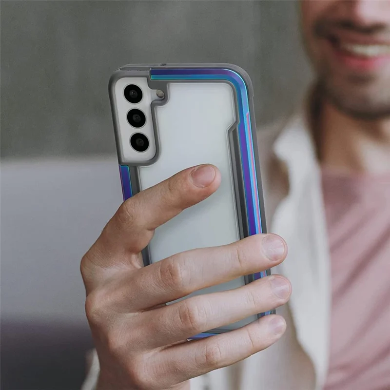 DEFENSE For Samsung Galaxy S22+ 5G PC+TPU+Aluminum Alloy Shockproof Phone Case Transparent Anti-drop Protective Cover - Multi-color