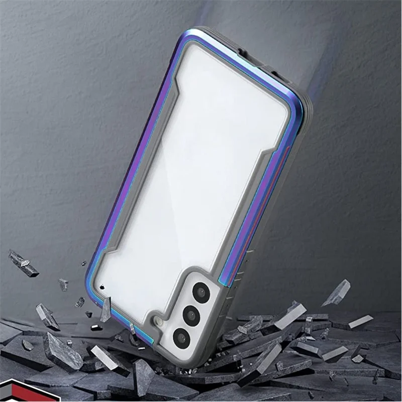 DEFENSE For Samsung Galaxy S22+ 5G PC+TPU+Aluminum Alloy Shockproof Phone Case Transparent Anti-drop Protective Cover - Multi-color