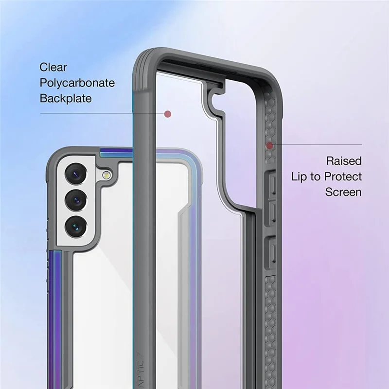 DEFENSE For Samsung Galaxy S22+ 5G PC+TPU+Aluminum Alloy Shockproof Phone Case Transparent Anti-drop Protective Cover - Multi-color