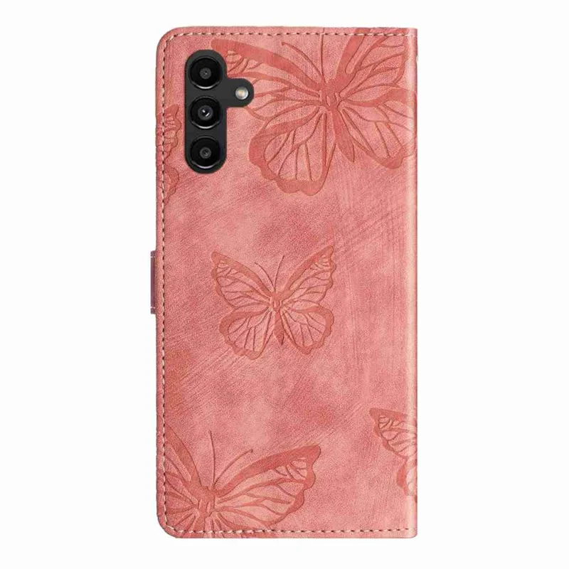 For Samsung Galaxy S25 FE Case Butterfly Design Flip Wallet Leather Phone Cover Skin-Touch - Pink