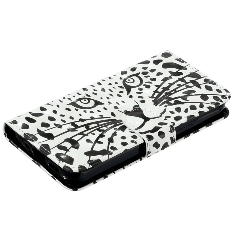 For iPhone 17 Wallet Case 3D Pattern Printed Leather Phone Cover with Strap - Leopard Head