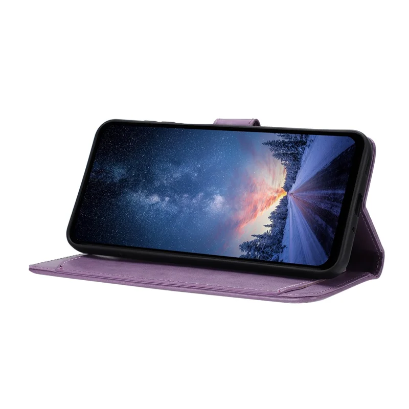 For iPhone 17 Pro Wallet Phone Case Stand PU Leather Folio Flip Cover with 8 Card Slot - Purple