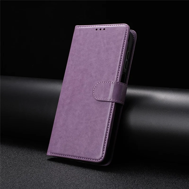 For iPhone 17 Pro Wallet Phone Case Stand PU Leather Folio Flip Cover with 8 Card Slot - Purple