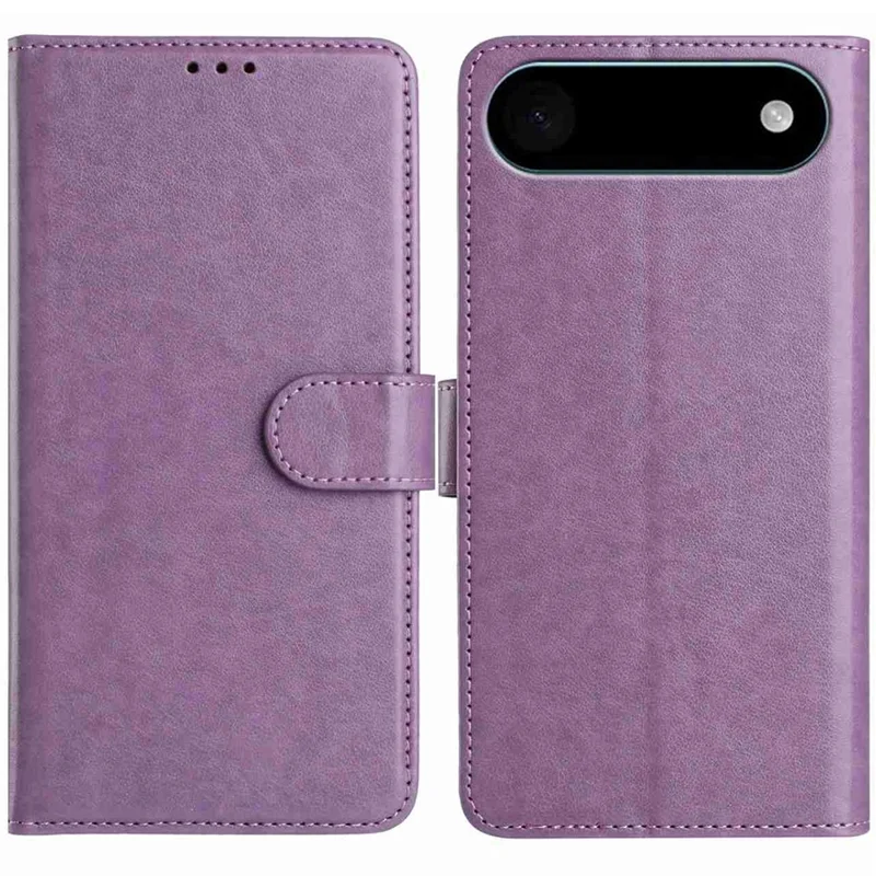 For iPhone 17 Air Wallet Phone Case Stand PU Leather Folio Flip Cover with 8 Card Slot - Purple