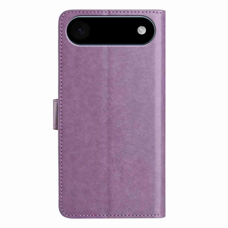 For iPhone 17 Air Wallet Phone Case Stand PU Leather Folio Flip Cover with 8 Card Slot - Purple