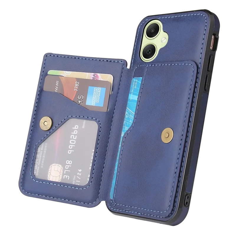 Cover per Samsung Galaxy A06 4G con Porta Carte e Supporto, in Pelle PU + TPU - Blu