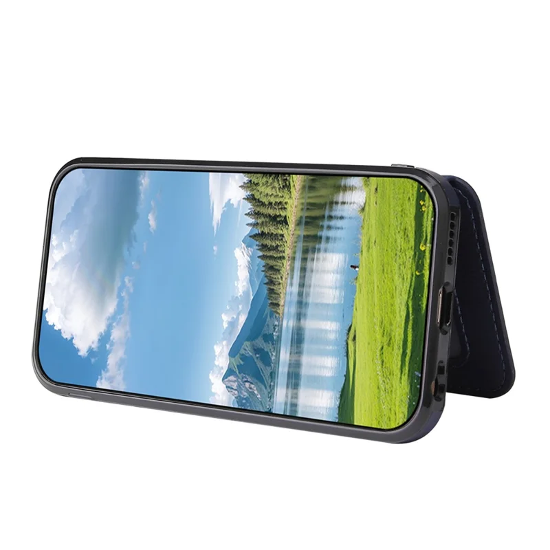 Cover per Samsung Galaxy A06 4G con Porta Carte e Supporto, in Pelle PU + TPU - Blu