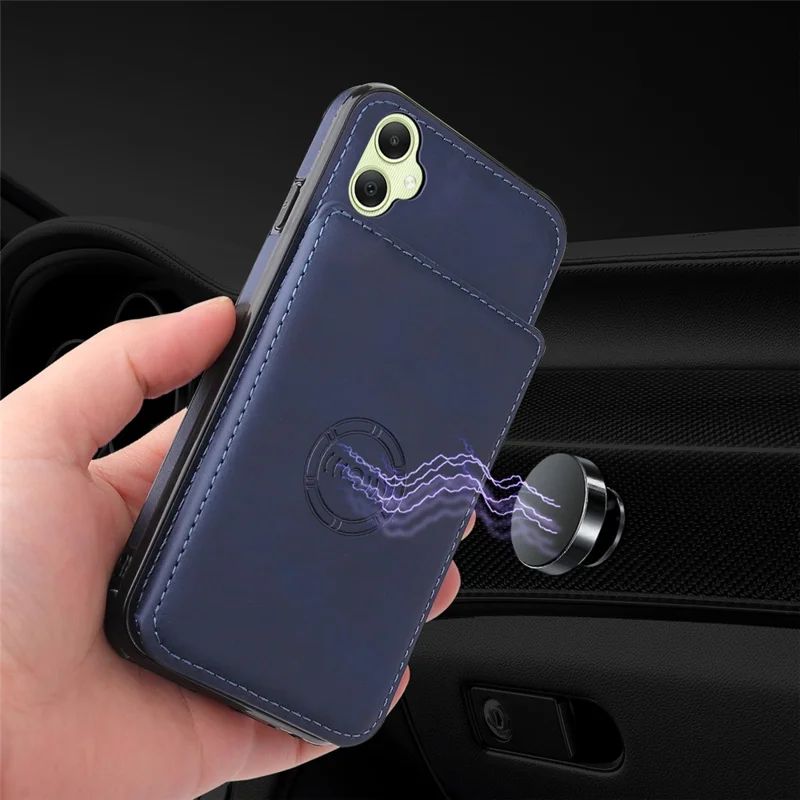 Cover per Samsung Galaxy A06 4G con Porta Carte e Supporto, in Pelle PU + TPU - Blu