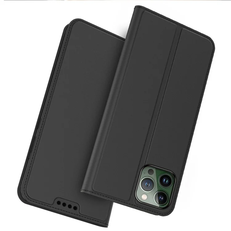 PU Leather + TPU Telephip Cover Para Iphone 14 Pro Max, Estanque de la Caja Del Teléfono Con Volante Anti-scratch Con Soporte de Tarjeta - Negro