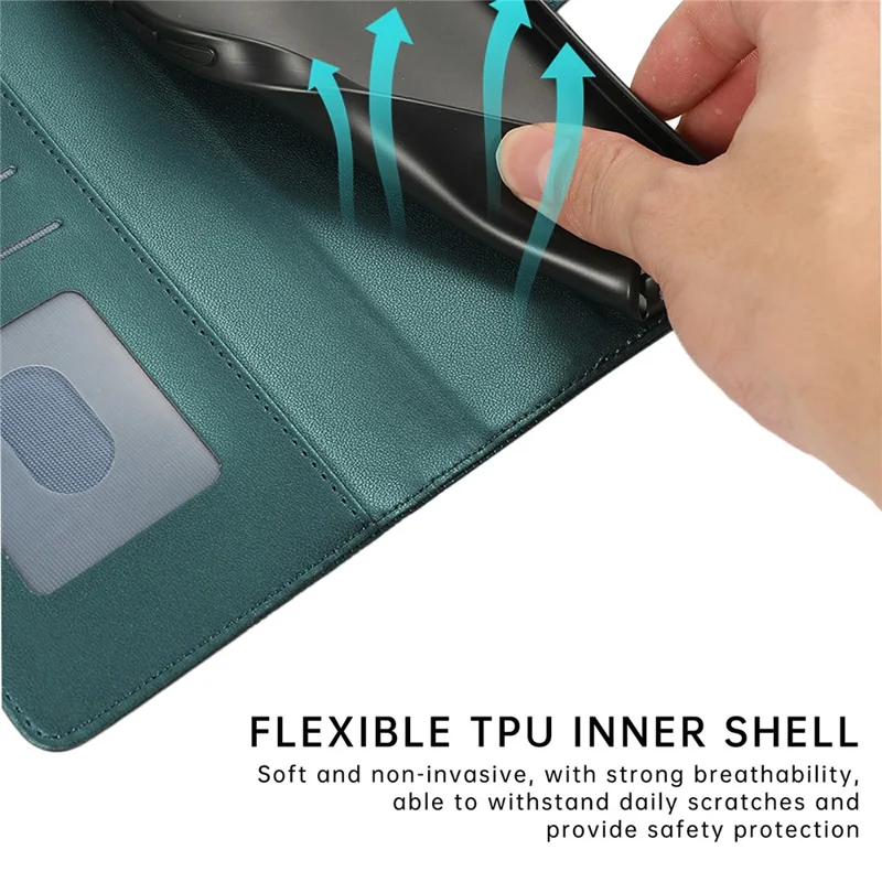 For iPhone 17 Case 3D Rhombus Grid Imprinted Wallet Leather Phone Cover with Lanyard - Green