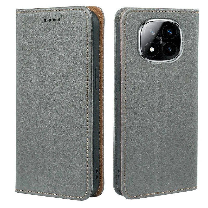 Leather Case For Xiaomi Redmi Note 14 Pro+ 5G  /  14 Pro 5G  /  4G  /  Poco X7 5G Wallet RFID Blocking Phone Cover Strong Magnetic Closure - Green