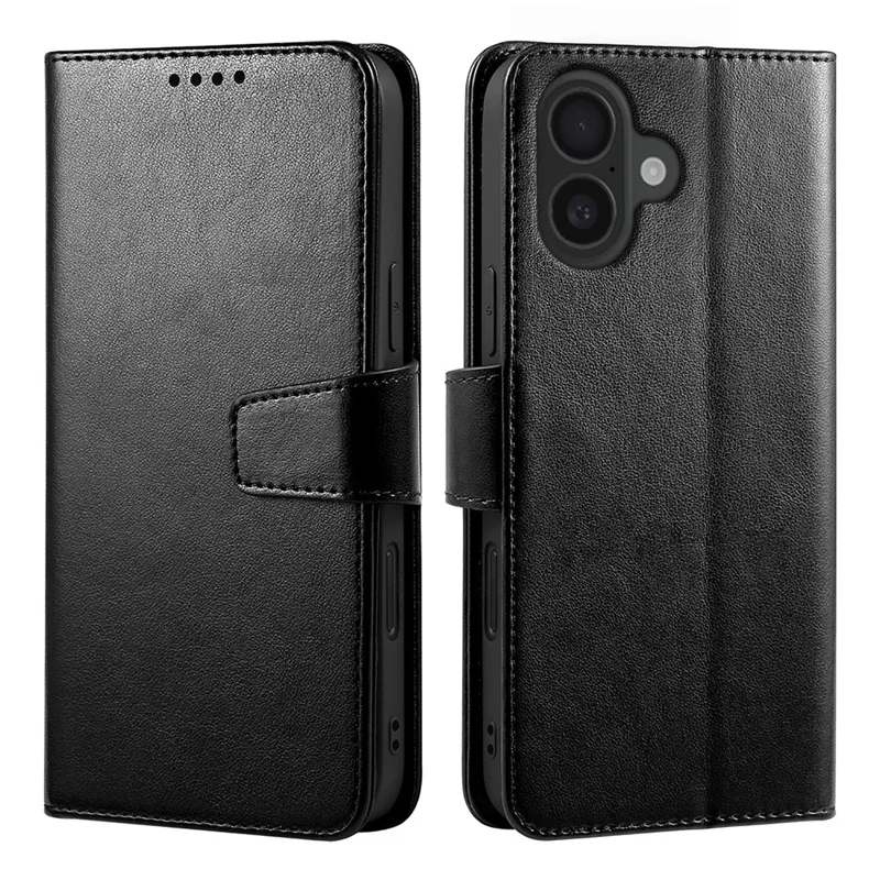For iPhone 17 Case Stand Card Holder Wallet Leather Phone Cover - Black