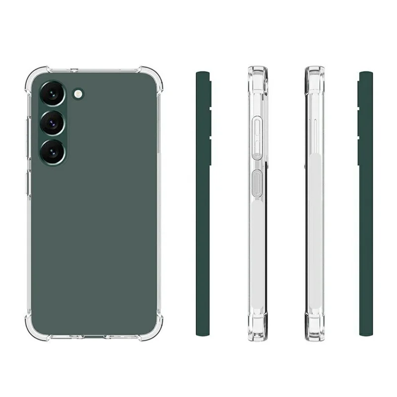 Coque transparente anti-dérapante pour Samsung Galaxy S23+, housse épaisse en TPU résistante aux chocs avec coins renforcés