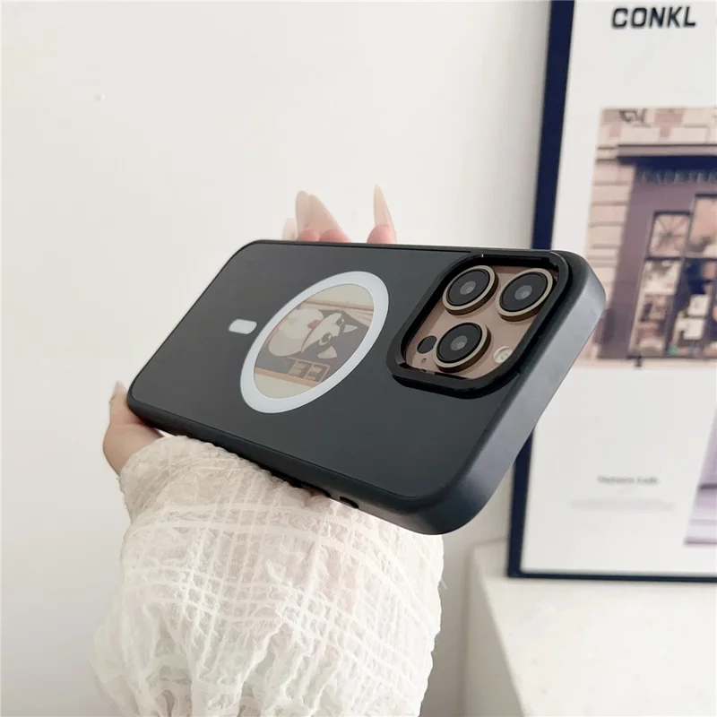 For iPhone 16 Pro Max Magnetic Case 4 Colors NFC DIY Customized Round Screen Smart E-Ink Phone Cover