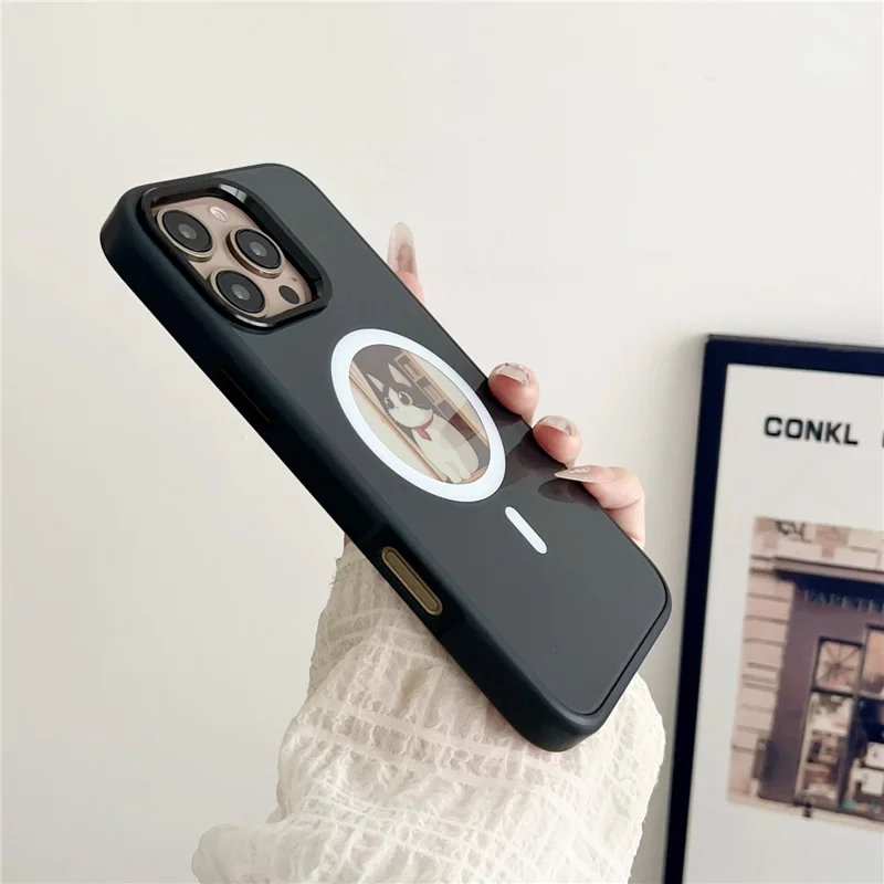 For iPhone 16 Pro Max Magnetic Case 4 Colors NFC DIY Customized Round Screen Smart E-Ink Phone Cover