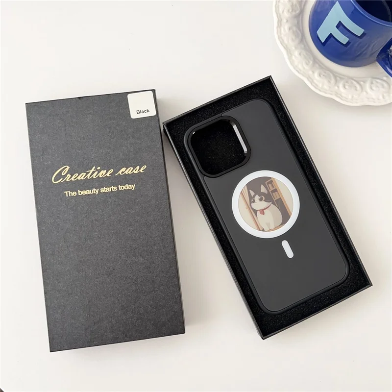 For iPhone 16 Pro Max Magnetic Case 4 Colors NFC DIY Customized Round Screen Smart E-Ink Phone Cover
