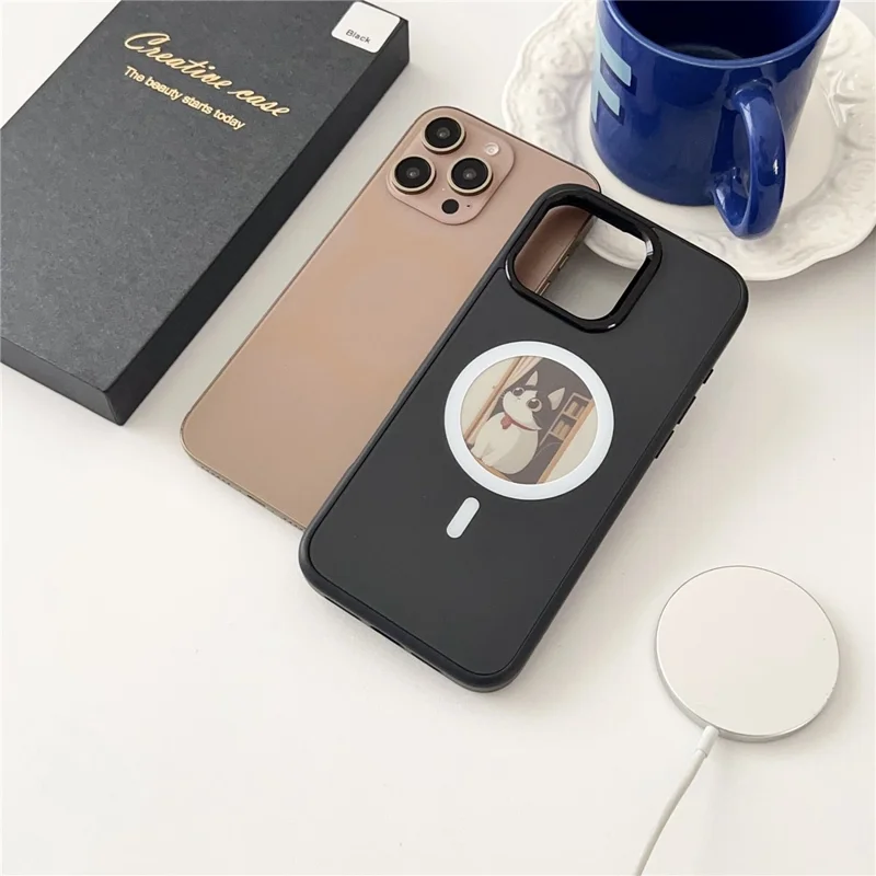 For iPhone 16 Pro Max Magnetic Case 4 Colors NFC DIY Customized Round Screen Smart E-Ink Phone Cover