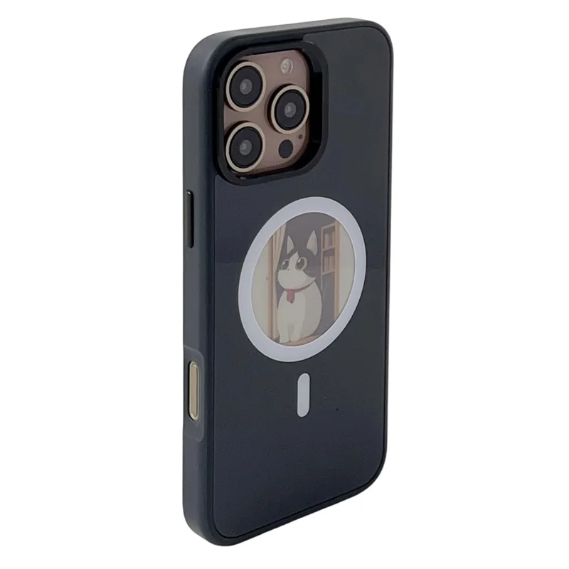 For iPhone 16 Pro Max Magnetic Case 4 Colors NFC DIY Customized Round Screen Smart E-Ink Phone Cover