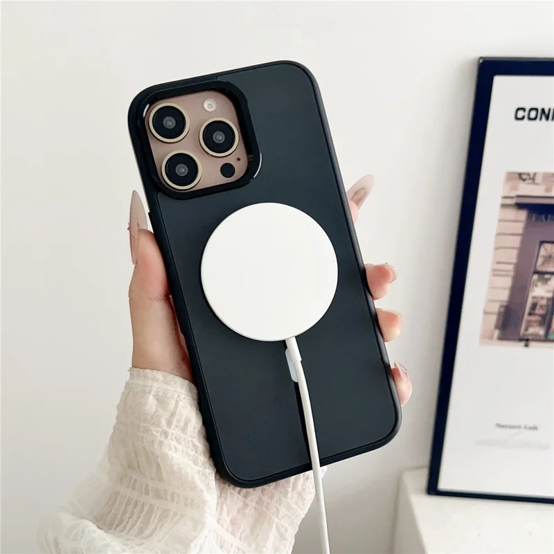 For iPhone 16 Pro Max Magnetic Case 4 Colors NFC DIY Customized Round Screen Smart E-Ink Phone Cover
