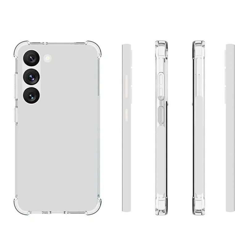 Для Samsung Galaxy S23 Reinforced Corner Soft TPU Case Non-slip Transparent Phone Back Cover