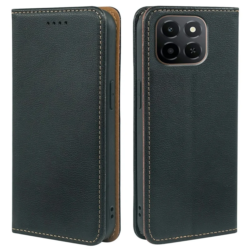 For Honor X6c 4G Case Wallet RFID Blocking Leather Phone Cover Strong Magnetic Closure - Black