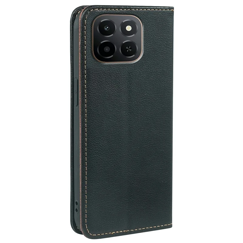 For Honor X6c 4G Case Wallet RFID Blocking Leather Phone Cover Strong Magnetic Closure - Black