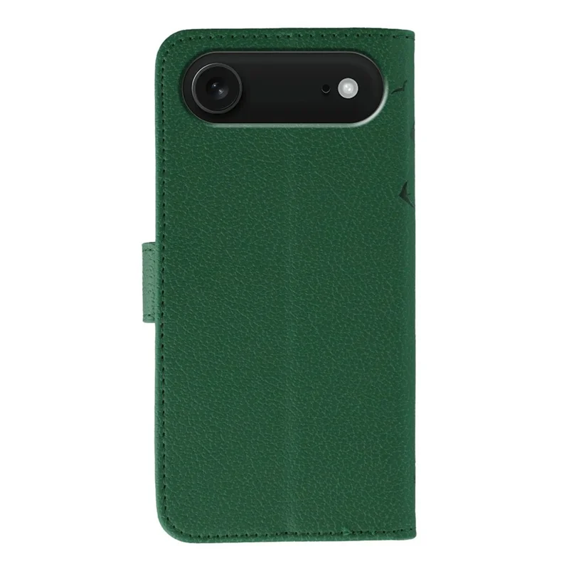 Cover per iPhone 17 Air in Pelle con Custodia a Portafoglio e Stampa a Piuma - Verde