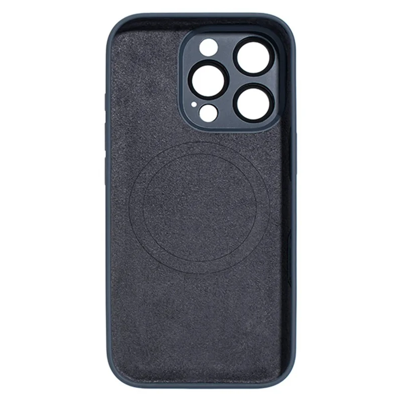For iPhone 16 Pro Max Magnetic Case AI Button Liquid Silicone Phone Back Cover with Lens Film - Black
