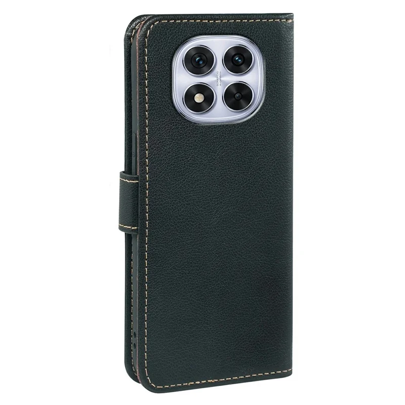 For Xiaomi Redmi Note 14 Pro 5G Case RFID Blocking Wallet Litchi Texture Leather Phone Cover Magnetic Clasp - Black