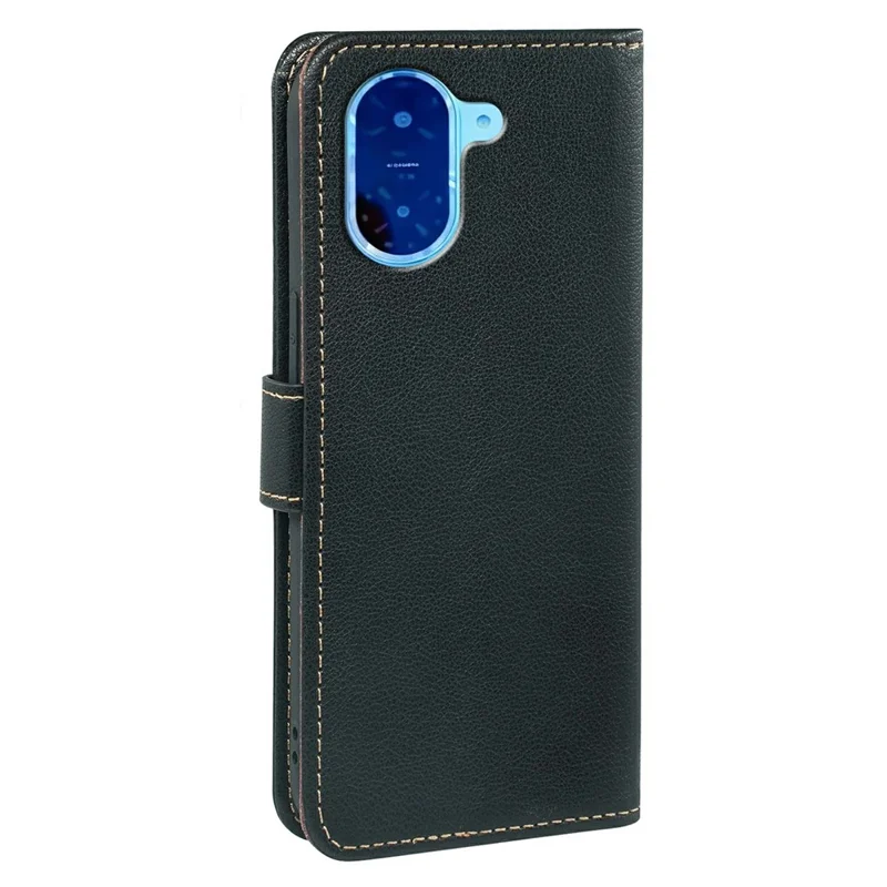 Per Xiaomi Redmi A5 4G (171,7mm) / Poco C61 4G Cover Portafoglio con Blocco RFID Texture Pelle di Litchi Chiusura Magnetica - Nero