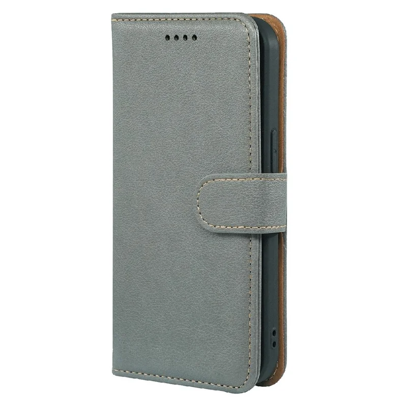 For Samsung Galaxy A06 4G Case RFID Blocking Wallet Litchi Texture Leather Phone Cover Magnetic Clasp - Grey