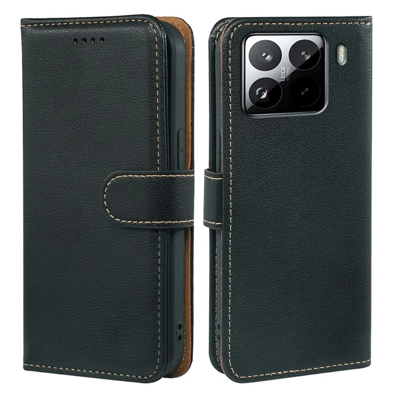 Para Xiaomi 15 Pro Capa Carteira Bloqueio RFID Textura de Couro Lichia Capa de Telefone com Fecho Magnético - Preto