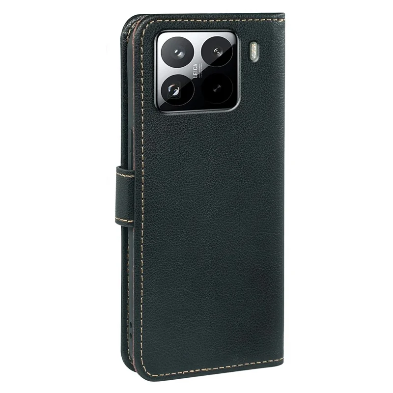 Para Xiaomi 15 Pro Capa Carteira Bloqueio RFID Textura de Couro Lichia Capa de Telefone com Fecho Magnético - Preto